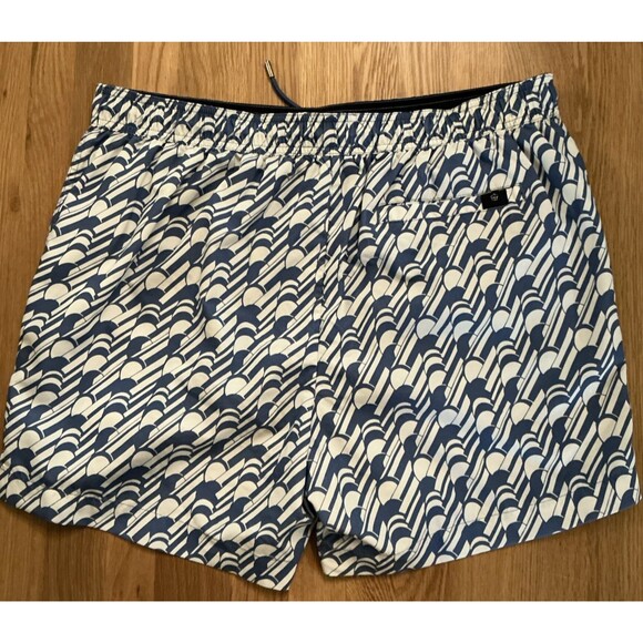 Ted Baker Mens Swim Shorts Size 5 (L) Blue Floral Print Mesh Lined Drawstring - Picture 4 of 9